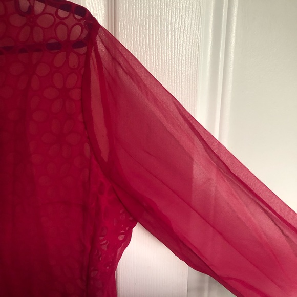 ELIE TAHARI Sheer Silk Button Up Blouse - Picture 4 of 6